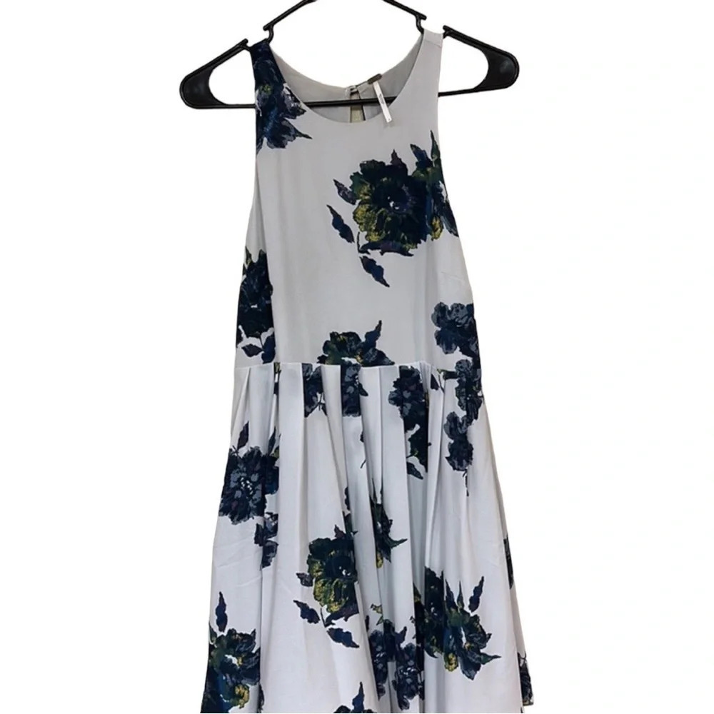 FREE PEOPLE Cloud Combo Floral Flutter By Pleated Mini Dress Size 6 Boho Summer - Picture 4 of 7